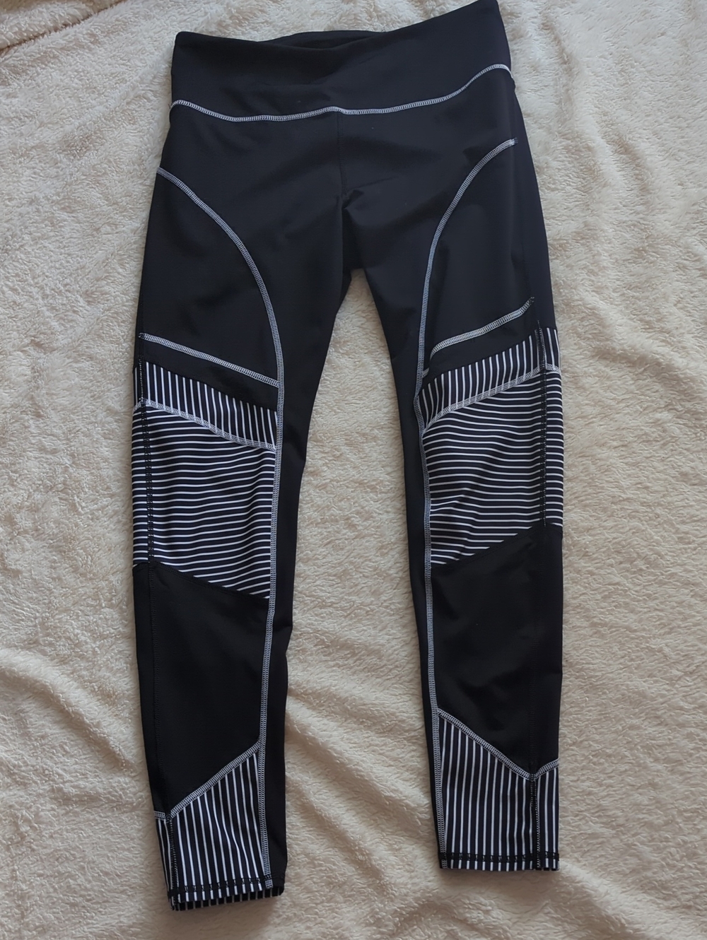 3 For $30. Fila Black and White Striped Leggings